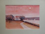 House and Boats at sunset